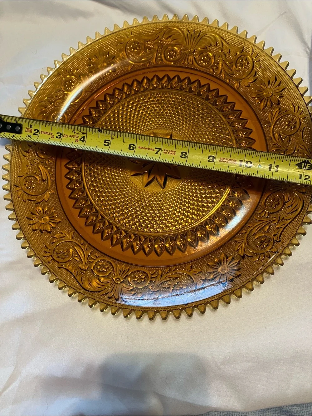 Amber Decorative Glass Serving Platter - Elegant Home Dining Centerpiece